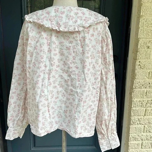 NEON ROSE pulse size shabby chic, colored floral, print, button down shirt sz 18 - Picture 3 of 5